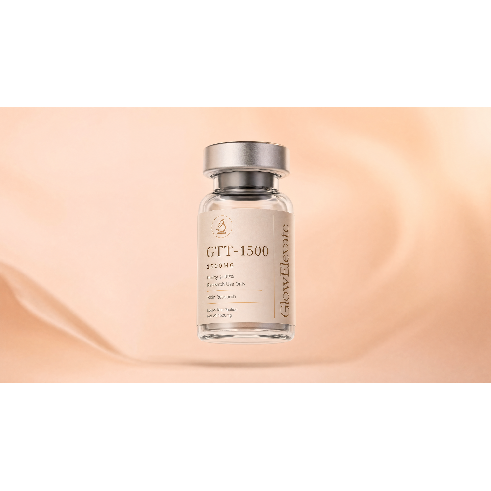 GlowElevate GTT-1500 peptide vial 1500mg skin research compound premium vial