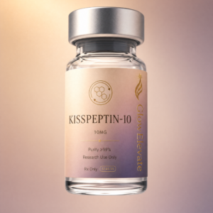 Kisspeptin-10 10mg peptide vial by Glow Elevate featuring research-grade formulation with 99% purity verification.